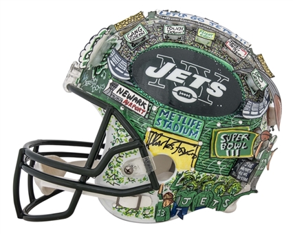 Joe Namath Signed & Inscribed Charles Fazzino 3D Pop Art New York Jets Helmet (Beckett)